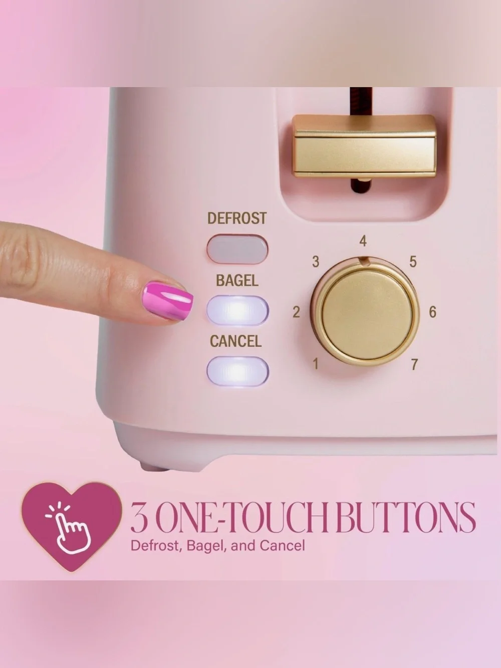 Paris Hilton 2 Slice Pink Toaster /  7 Shade Settings
